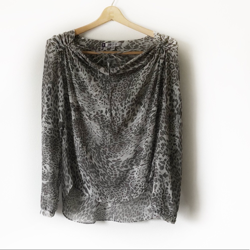 Jennifer Lopez cheetah print career blous